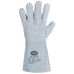 60 Paar STRONGHAND® Handschuhe aus Rind-Spaltleder, grau, Kategorie 2