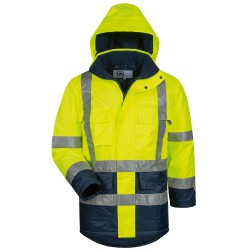1 Stück ELYSEE Warnschutzparka aus Polyester in Gelb/Marine, EN ISO 20471/3, EN 343 zertifiziert