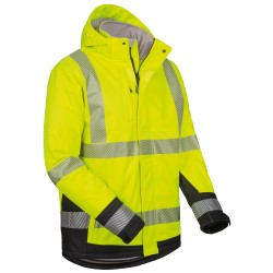 1 Stück ELYSEE Warnschutz-Softshelljacke, leicht wattiert, EN ISO 20471/3, gelb/schwarz, ideal für Sichtbarkeit