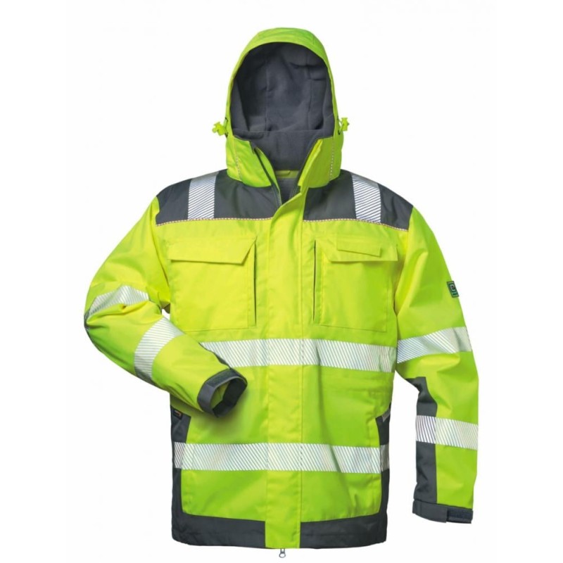 1 Stück ELYSEE Warnschutzjacke 2-in-1 aus Polyester in Gelb/Grau, EN ISO 20471/3, EN 343, EN ISO 13688