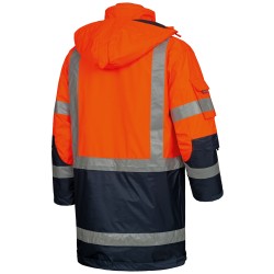 1 Stück ELYSEE Warnschutz-Parka aus Polyester in Orange/Marine, EN ISO 20471/3, EN 343 zertifiziert