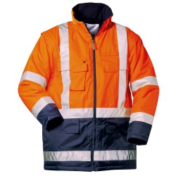 1 Stück ELYSEE Warnschutz-Parka aus Polyester in Orange/Marine, EN ISO 20471/3, EN 343 zertifiziert