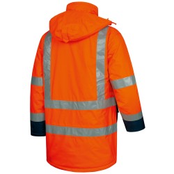 1 Stück ELYSEE Warnschutzparka, orange/marine, EN ISO 20471/3, wasserdicht, atmungsaktiv, reflektierend