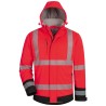 1 Stück ELYSEE Warnschutz-Softshelljacke, wattiert, rot/schwarz, EN ISO 20471/3, optimale Sichtbarkeit, hoher