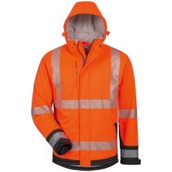 1 Stück ELYSEE Warnschutz-Softshelljacke, wattiert, EN ISO 20471/3, orange/schwarz