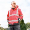 1 Stück ELYSEE Warnschutz-Softshelljacke, wattiert, rot/schwarz, EN ISO 20471/3, optimale Sichtbarkeit, hoher