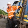 1 Stück ELYSEE Warnschutz-Softshelljacke, wattiert, EN ISO 20471/3, orange/schwarz