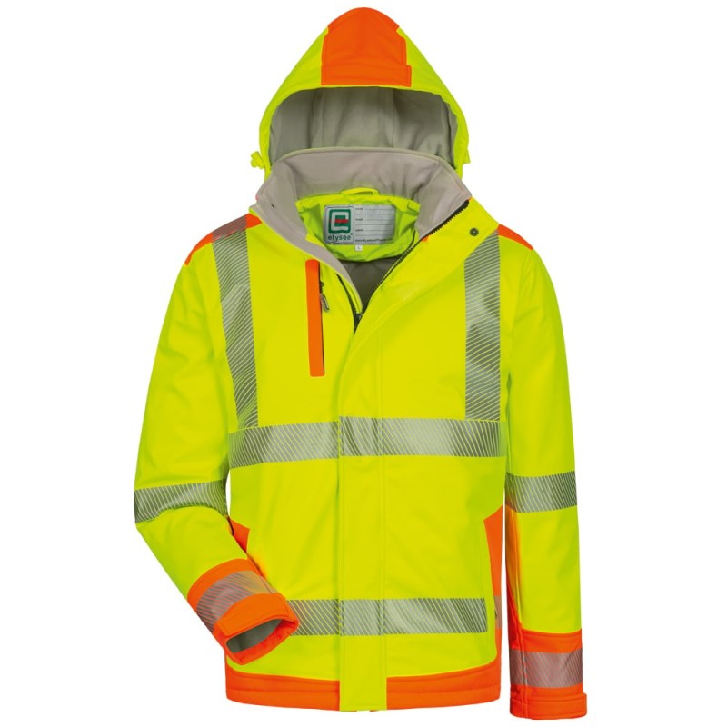 1 Stück ELYSEE Warnschutz-Softshelljacke, wattiert, EN ISO 20471/3, gelb/orange