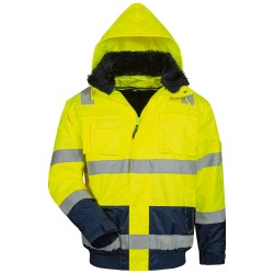 1 Stück ELYSEE Warnschutzpilotjacke gelb/marine, EN ISO 20471, EN 343 mit Schulterreflex für optimale Sichtbarkeit