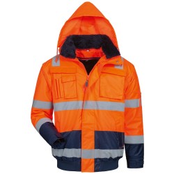 1 Stück ELYSEE Warnschutzjacke EN ISO 20471 Orange/Marine mit Schulterreflex, wasserabweisend und atmungsaktiv