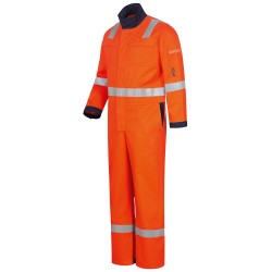 1 Stück MAUNO Multinorm Overall, 220 g/m², orange/marine, für optimalen Schutz und hohen Tragekomfort