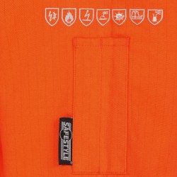 1 Stück Eskil Multinorm Overall aus 270 g/m² Material in Orange/Marine für sicheren und komfortablen Schutz