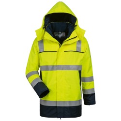 1 Stück TOIVO Multinorm Parka Warnschutzjacke aus Polyester in Gelb/Marine