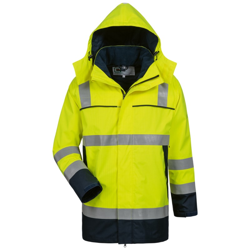 1 Stück TOIVO Multinorm Parka Warnschutzjacke aus Polyester in Gelb/Marine