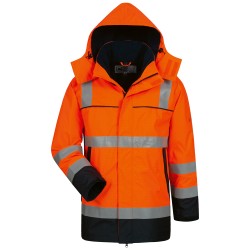 1 Stück AARO Multinorm Parka Warnschutz orange/marine, wasserabweisend, atmungsaktiv, für optimale Sichtbarkeit