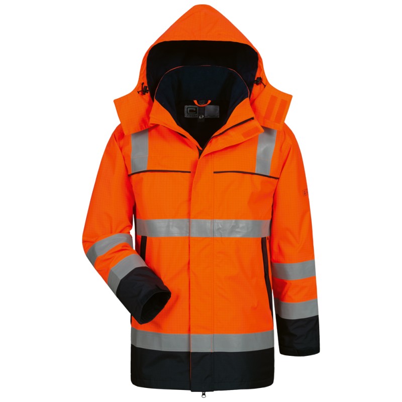 1 Stück AARO Multinorm Parka Warnschutz orange/marine, wasserabweisend, atmungsaktiv, für optimale Sichtbarkeit