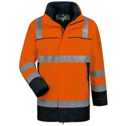 1 Stück AARO Multinorm Parka Warnschutz orange/marine, wasserabweisend, atmungsaktiv, für optimale Sichtbarkeit