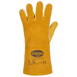 60 Paar STRONGHAND® Handschuhe aus Rind-Spaltleder und Vollleder, gelb, Kategorie 2