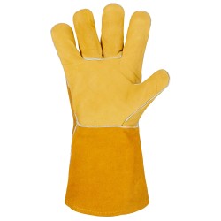 60 Paar STRONGHAND® Handschuhe aus Rind-Spaltleder und Vollleder, gelb, Kategorie 2