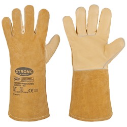 60 Paar WELDER-PROFI4 STRONGHAND® Schweisserhandschuhe aus Rind-Spaltleder und Vollleder, beige, CAT 2