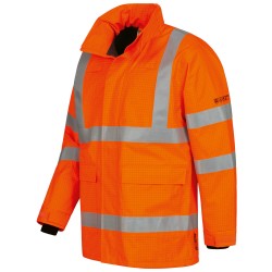1 Stück Ambrosius Multinorm Regenjacke, Warnschutz, wasserdicht, orange, ideal für Sicherheitseinsätze