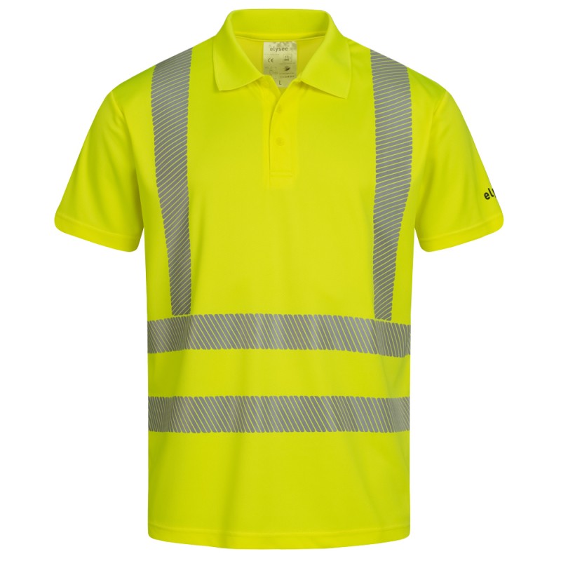 1 Polo-Shirt ELYSEE® UV- und Warnschutz aus 100% Baumwolle in leuchtendem Gelb, EN ISO 20471/2, EN 13758-2