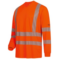 1 Stück ELYSEE UV- und Warnschutz Langarm T-Shirt, orange, nach EN ISO 20471/2 und EN 13758-2 zertifiziert