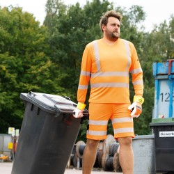 1 Stück ELYSEE UV- und Warnschutz Langarm T-Shirt, orange, nach EN ISO 20471/2 und EN 13758-2 zertifiziert