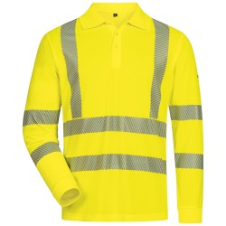 1 Stück ELYSEE UV- und Warnschutz Langarm Polo-Shirt, gelb, EN ISO 20471/2, EN 13758-2 zertifiziert