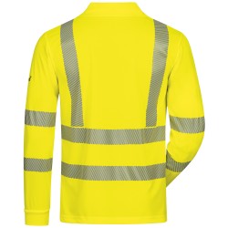 1 Stück ELYSEE UV- und Warnschutz Langarm Polo-Shirt, gelb, EN ISO 20471/2, EN 13758-2 zertifiziert