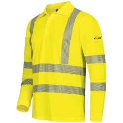 1 Stück ELYSEE UV- und Warnschutz Langarm Polo-Shirt, gelb, EN ISO 20471/2, EN 13758-2 zertifiziert