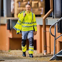 1 Stück ELYSEE UV- und Warnschutz Langarm Polo-Shirt, gelb, EN ISO 20471/2, EN 13758-2 zertifiziert