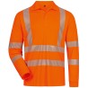 1 Stück ELYSEE UV- und Warnschutz Langarm Polo-Shirt aus orangefarbenem Material, EN ISO 20471/2, EN 13758-2