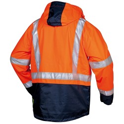 1 Stück Safestyle 3in1 Warnschutzjacke, wasserabweisend, orange/marine, nach EN ISO 20471/3, EN 343, EN ISO 13688