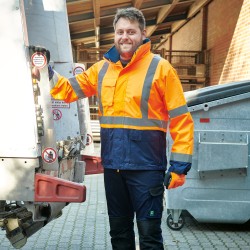 1 Stück Safestyle 3in1 Warnschutzjacke, wasserabweisend, orange/marine, nach EN ISO 20471/3, EN 343, EN ISO 13688