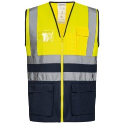 1 Stück Safestyle Warnschutzweste EN ISO 20471/1, EN ISO 13688, gelb/marine, hochsichtbar und sicher