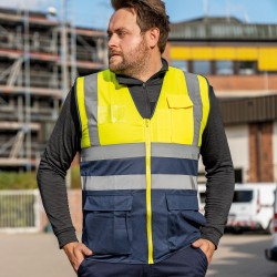 1 Stück Safestyle Warnschutzweste EN ISO 20471/1, EN ISO 13688, gelb/marine, hochsichtbar und sicher