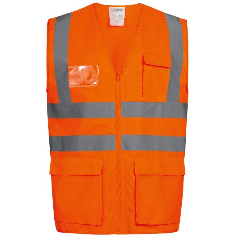 1 Stück Safestyle Warnschutzweste orange, EN ISO 20471/2, EN ISO 13688, hohe Sichtbarkeit und Sicherheit