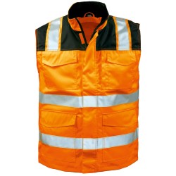 1 Stück ELYSEE Warnschutzweste EN ISO 20471/2, orange/schwarz, sicherer Schutz für Sichtbarkeit und Komfort