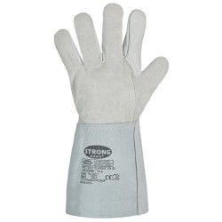 60 Paar Stronghand Classic VS Handschuhe aus Rind-Spaltleder und Vollleder in Natur, Kategorie 2