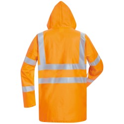 1 Stück Fridbert Multinorm Regenjacke aus PU, orange, EN ISO 20471/3, EN 343, EN ISO 14116, EN 114