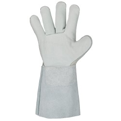 60 Paar Stronghand Classic VS Handschuhe aus Rind-Spaltleder und Vollleder in Natur, Kategorie 2