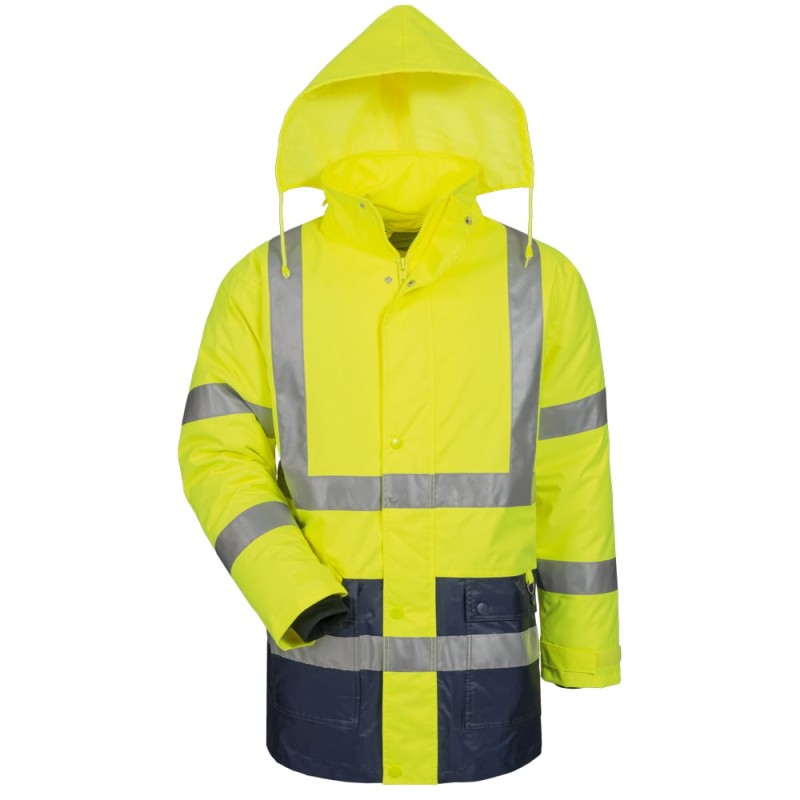 1 Stück Safestyle 2in1 Warn-Parka, atmungsaktiv, gelb, EN ISO 20471/3, EN 343 Klasse 3