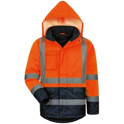 1 Stück Safestyle Warnschutzparka aus hochwertigem Material in Orange/Marine mit EN ISO 20471/3 und EN 343