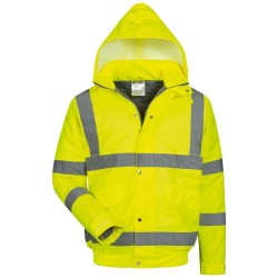 1 Stück Safestyle Warnschutzjacke EN ISO 20471, EN343, gelb, hohe Sichtbarkeit und Wetterschutz