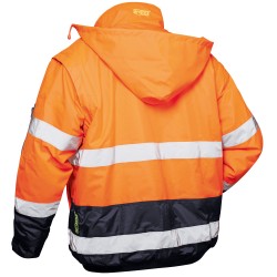1 Stück Safestyle Warnschutzpilotenjacke orange/marine, EN ISO 20471/3, EN 343, EN ISO 13688, optimaler Schutz