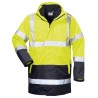 1 Stück SAFESTYLE Warnschutzparka 4-in-1 gelb/marine, EN ISO 20471/3, EN 343, EN 14058, EN 340 zertifiziert