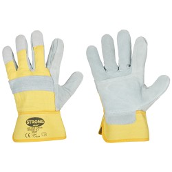 120 Paar ORISA STRONGHAND® Handschuhe aus Rind-Spaltleder in Natur/Gelb, Sicherheitsklasse CAT 2