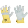 120 Paar ORISA STRONGHAND® Handschuhe aus Rind-Spaltleder in Natur/Gelb, Sicherheitsklasse CAT 2
