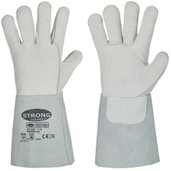 60 Paar STRONGHAND® Handschuhe aus Rind-Vollleder und Spaltleder, natur, Kategorie 2